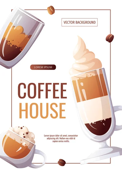 Banner Coffee Shop Coffee House Cafe Bar Barista Drink Concept — Vector de stock