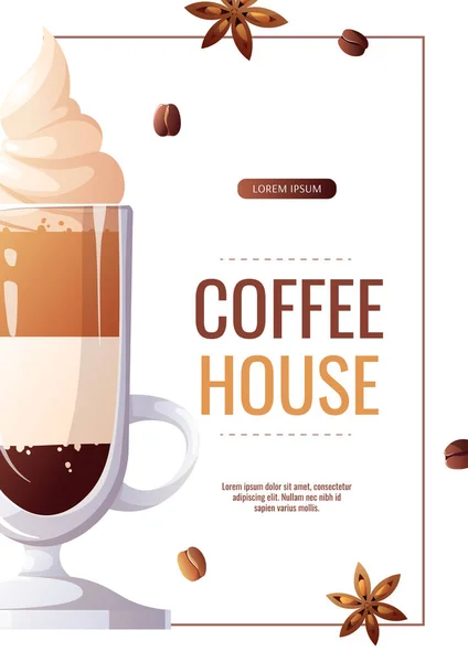 Banner Coffee Shop Coffee House Cafe Bar Barista Drink Concept — Vettoriale Stock