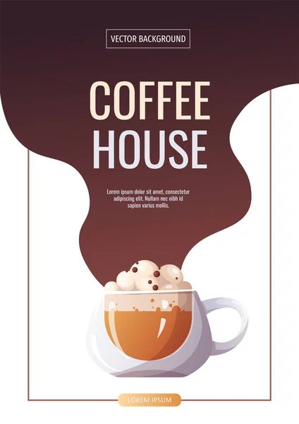 Banner Coffee Shop Coffee House Cafe Bar Barista Drink Concept — Vector de stock