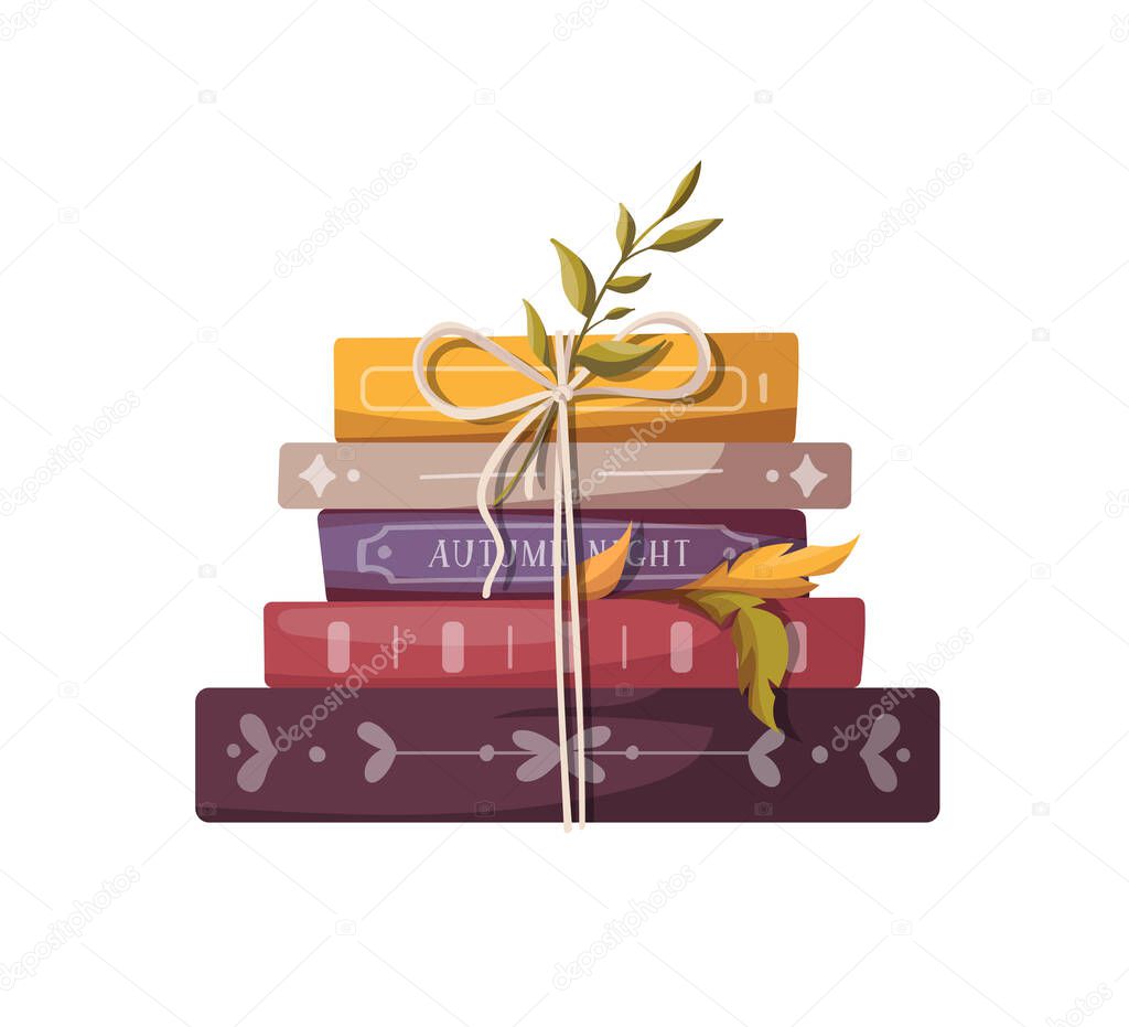 Books isolated on white background, bookstore, bookshop, library concept vector illustration