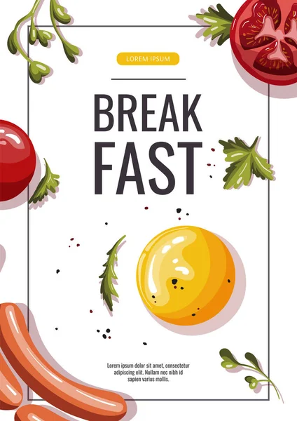 Gesundes Frühstück Frisches Lebensmittelkonzept Vektor Illustration Für Banner Website Poster — Stockvektor