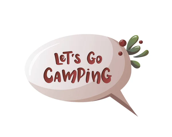Let Camping Hand Drawn Letting Bubble White Background Camping Traveling — Stock Vector