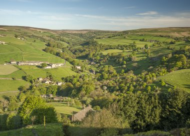 Beautiful wooded valley in the Yorkshire Dales clipart