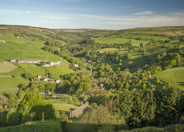 Belo vale arborizado no Yorkshire Dales Fotografia De Stock