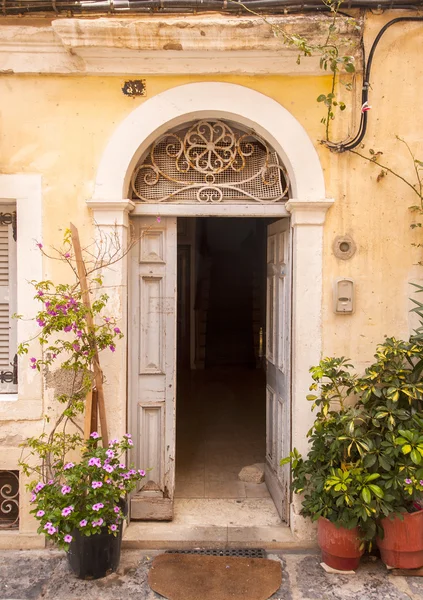 Rumah depan, kota Corfu — Stok Foto