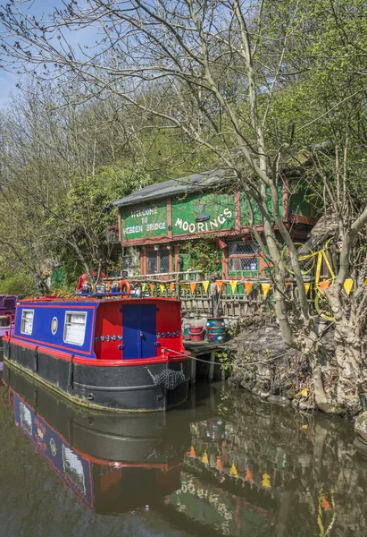 Ormeggi al ponte di Hebden — Foto Stock