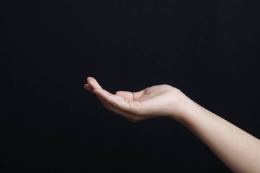 El hareketleri ayarlandı, siyah arkaplan                               