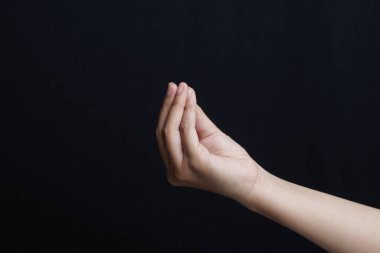 El hareketleri ayarlandı, siyah arkaplan                               