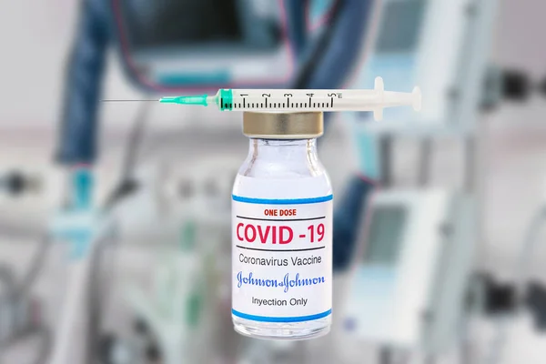 Bir doz Coronavirus Johnson ve Johnson aşısı. Yoğun bir terapi ünitesi geçmişi var..
