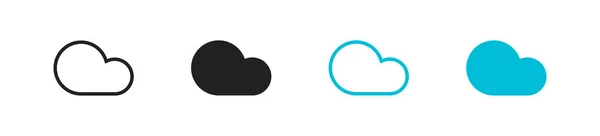 Icono Conjunto Almacenamiento Red Nube Sobre Fondo Blanco Tecnología Vector — Archivo Imágenes Vectoriales