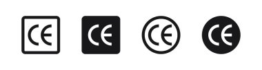 CE işaret simgesi seti. İzole vektör sertifika işareti. Sembol tasarımı imzala