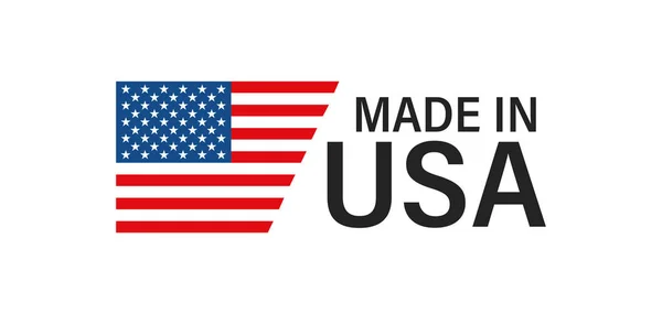 Hecho Estados Unidos Signo Con América Bandera Elementos Vector Diseño — Vector de stock