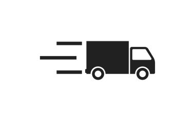 Teslimat arabası simgesi beyaz arka planda düz stil. İzole edilmiş vektör ağı