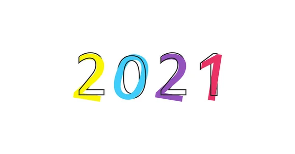 Ícone Plano 2021 Anos Logotipo Calendário Banner Abstrato Ilustração Vetorial — Vetor de Stock