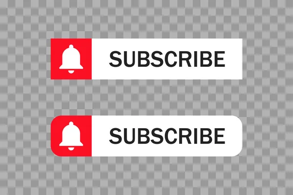 Prenumerera Knappen Transparent Bakgrund Platt Stil Sociala Medier Koncept Vektor — Stock vektor