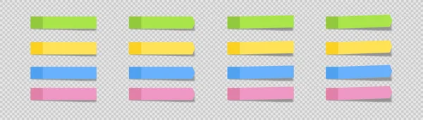透明感のある背景に影のあるリアルに設定された付箋 ベクトルイラスト孤立サイン — ストックベクタ