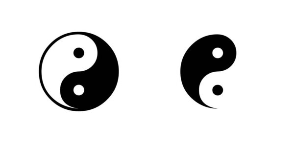 Yin Yang icons on white background.  Isolated vector illustration flat style