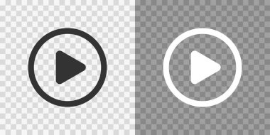Şeffaf arkaplanda düğme simgelerini oynat. Digita web vektör çizimi