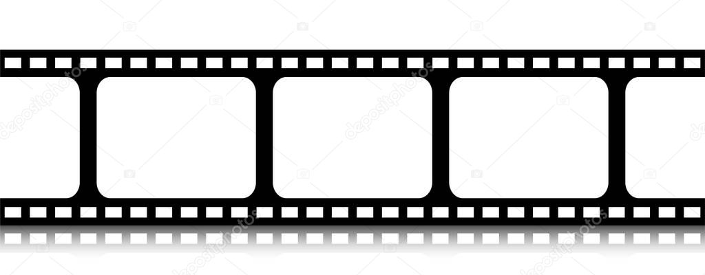 Film strip seamless background in flat style with shadow. Vector illustration