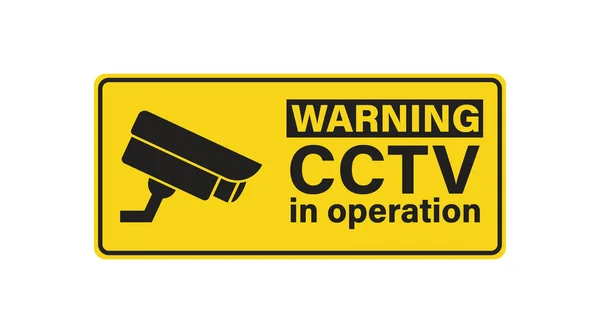 Cctv Attentiebord Videobewaking Camera Beveiligingspictogram Vector Geïsoleerde Illustratie — Stockvector