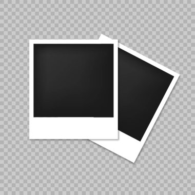 Fotoğraf çerçevesi şeffaf arkaplanda izole edildi. Vektör modelleme illüstrasyonu