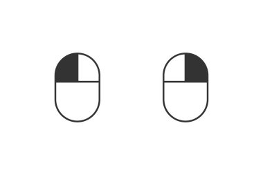 Fare tuşları simgelere tıklıyor. Sol ve sağ tıklama, izole edilmiş vektör