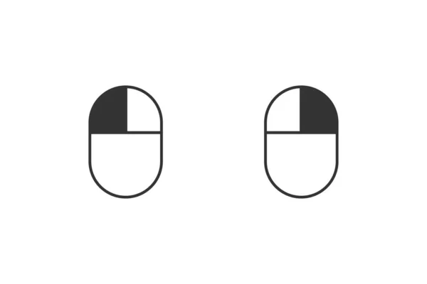 Кнопки Мыши Щелкают Иконками Левый Правый Клик Изолированный Вектор — стоковый вектор