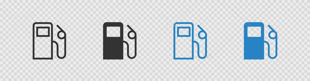 Gas station icon. Fuel symbol isolated flat vector road sign. Simple illustration