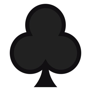 Kart sembolü. Kulüp takımı. Kart simgesi oynuyorum. Kumarhane için vektör illüstrasyonu