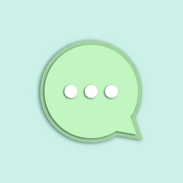 Grüne Sprechblase Mit Drei Punkten Vektor Illustration Isoliertes Gestaltungselement Chat — Stockvektor