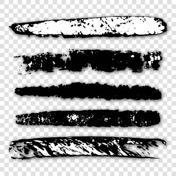 Bir Dizi Siyah Beyaz Fırça Darbeleri Vektör Tasarım Elemanları Boya — Stok Vektör