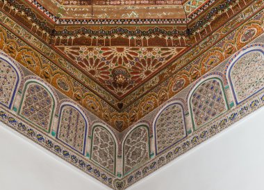 Mermer zanaat ve tavan Bahia Palace, ahşap boyama 