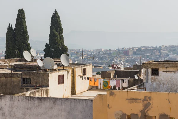 摩洛哥非斯的房子的屋顶上 — 图库照片