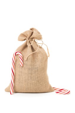 Çuvala Noel ile şeker kamışı