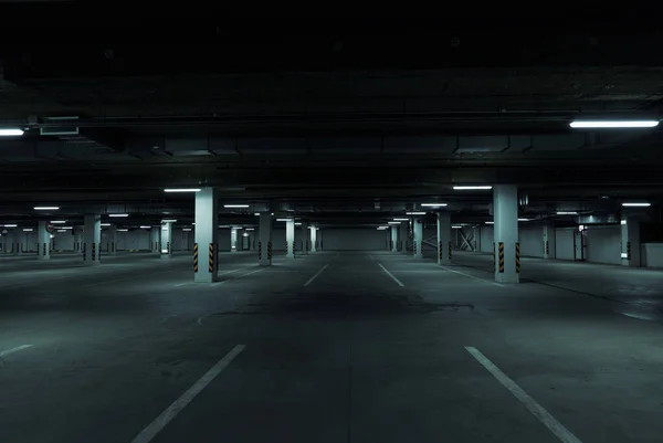 Horizontal Image Dark Underground Parking Lot — Stock Photo, Image