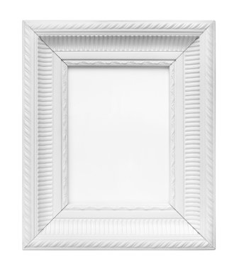 Beyaz arka plan üzerinde izole beyaz vintage sanat çerçeve
