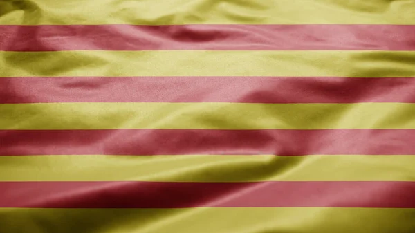 Catalonië Vlag Wapperend Wind Close Van Catalaanse Spandoek Blazen Zacht — Stockfoto