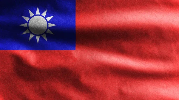 Taiwanese Flag Waving Wind Close Taiwan Banner Blowing Soft Smooth — Stock Photo, Image