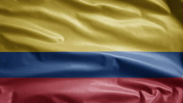 Colombian Flag Waving Wind Close Colombia Banner Blowing Soft Smooth — Stock Photo, Image