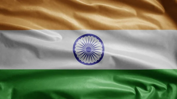 Bandera India Tiranga Ondeando Viento Primer Plano Bandera India Que — Foto de Stock