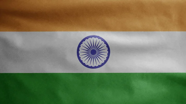 Индийский Флаг Тиранги Размахивающий Ветром Закрыть Индийское Знамя Мягкий Гладкий — стоковое фото