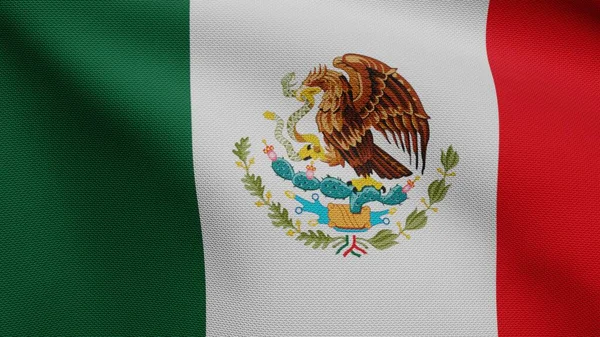 Мексиканський Прапор Махає Вітром Мехіканський Прапор Дує Який Гладкий Шовк — стокове фото