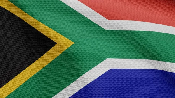 Bandera Africana Rsa Ondeando Viento Primer Plano Bandera Sudáfrica Que — Foto de Stock