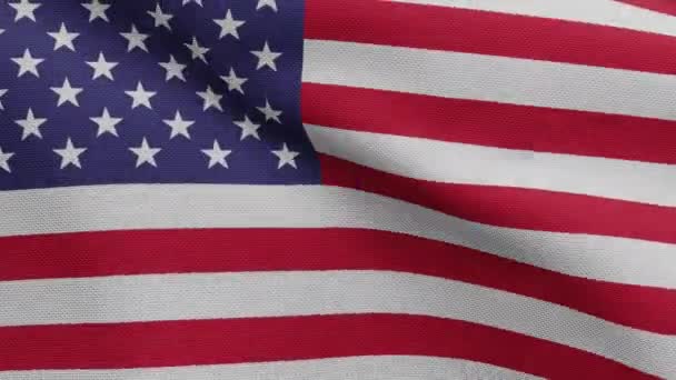 Американський Прапор Махає Вітром Закриття Прапора Сша Вибухає Який Гладкий — стокове відео
