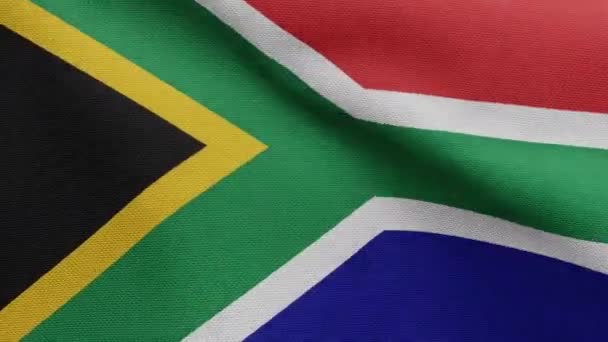 Bandera Africana Rsa Ondeando Viento Primer Plano Bandera Sudáfrica Que — Vídeos de Stock