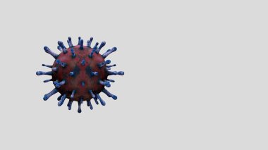 Sıvı mikroskobik görüşte yüzen üç boyutlu grip koronavirüsü solunum yoluna saldıran bir patojen. Covid19 virüs salgını konsepti.