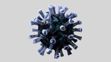 Üç boyutlu illüstrasyon. Coronavirus 2019 nCov konsepti Asya gribi salgını ve koronavirüs salgını için zararlı grip salgını vakaları olarak kabul edilebilir. Mikroskop virüsü Covid19 'u kapatın.