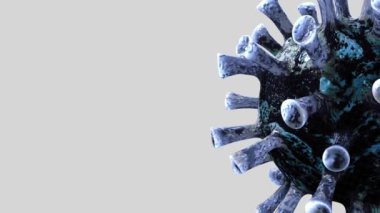 Üç boyutlu illüstrasyon. Coronavirus 2019 nCov konsepti Asya gribi salgını ve koronavirüs salgını için zararlı grip salgını vakaları olarak kabul edilebilir. Mikroskop virüsü Covid19 'u kapatın.
