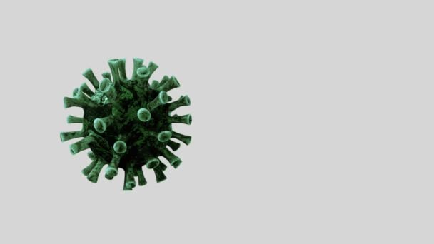 3Dイラスト アジアのインフルエンザ流行の原因となるコロナウイルス2019 Nconv概念と パンデミックとして危険なインフルエンザ株の場合としてのコロナウイルスインフルエンザ 顕微鏡ウイルスCovid19クローズアップ Dan — ストック動画
