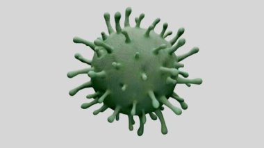 Üç boyutlu illüstrasyon. Coronavirus salgını solunum sistemini etkiliyor. Covid 19 tipi bir grip virüsü. Tehlikeli bir grip olarak görülüyor. Hastalık hücrelerinde salgın hastalık riski kavramı.